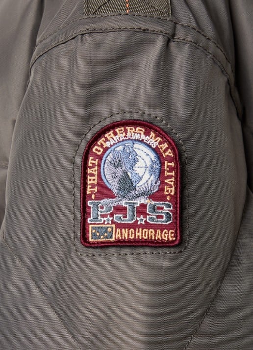 Parajumpers Mallery puffer jack met donsvulling en logo - detail 5 olijfgroen