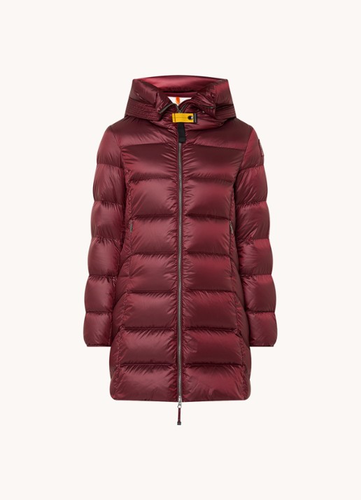 Parajumpers Marion gewatteerde jas met donsvulling en capuchon - voorkant bordeauxrood