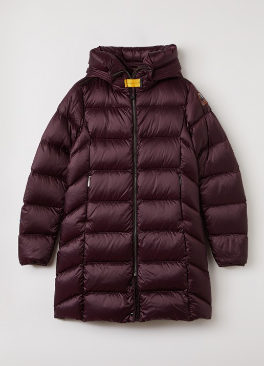 Parajumpers Marion puffer jack met donsvulling - voorkant bordeauxrood