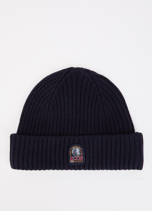 Parajumpers Matio ribgebreide muts in merino wolblend met logo