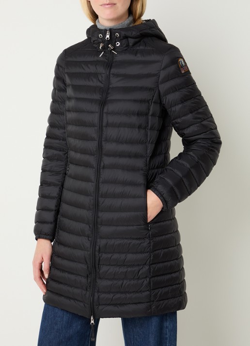 Parajumpers Meredith puffer jas met donsvulling en capuchon - detail zwart