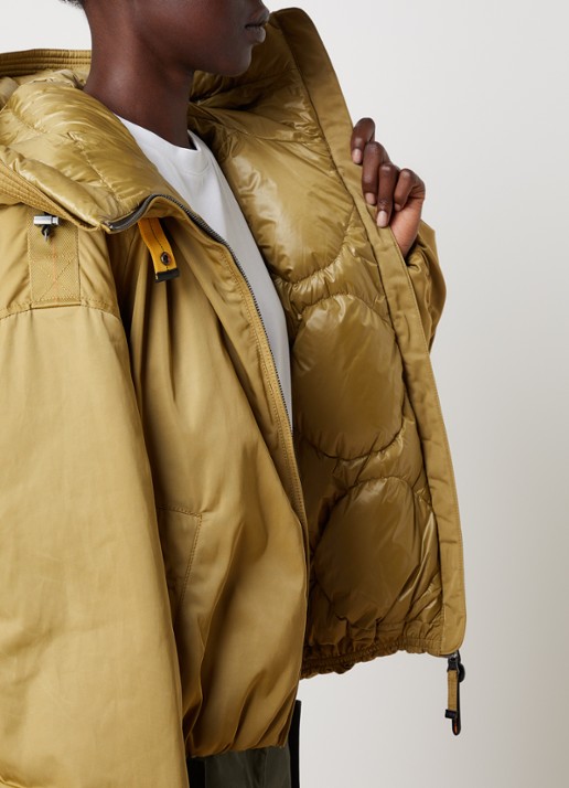 Parajumpers Naadz gewatteerde jack donsvulling en capuchon - detail 6 mosgroen