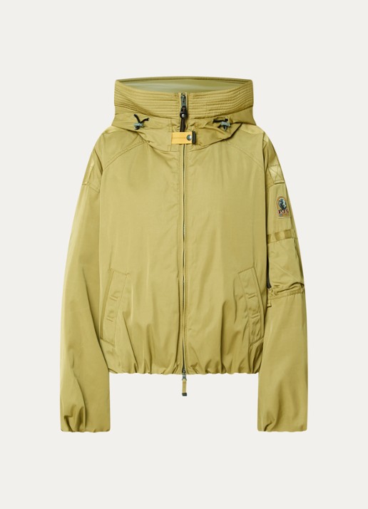 Parajumpers Naadz gewatteerde jack donsvulling en capuchon - voorkant mosgroen