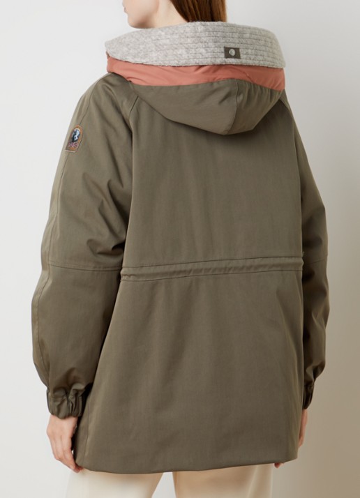 Parajumpers Naruse gewatteerde parka met capuchon en donsvulling - achterkant 2 khaki