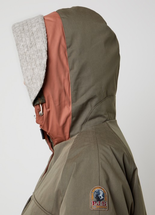 Parajumpers Naruse gewatteerde parka met capuchon en donsvulling - detail 4 khaki