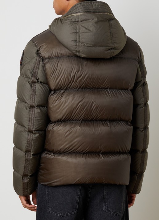 Parajumpers Notigi puffer jas met donsvulling en ritszakken - achterkant 4 bronsgroen