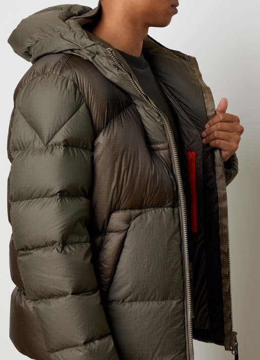 Parajumpers Notigi puffer jas met donsvulling en ritszakken - detail 2 bronsgroen