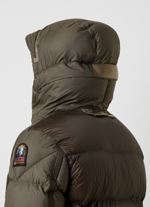 Parajumpers Notigi puffer jas met donsvulling en ritszakken - detail 3 bronsgroen