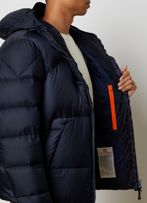 Parajumpers Notigi puffer jas met donsvulling en ritszakken - detail 2 donkerblauw