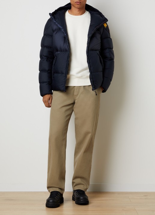 Parajumpers Notigi puffer jas met donsvulling en ritszakken - voorkant 6 donkerblauw