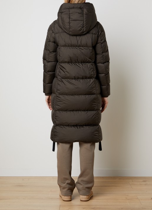 Parajumpers Panda longline puffer jas met logo - achterkant 4 donkerbruin
