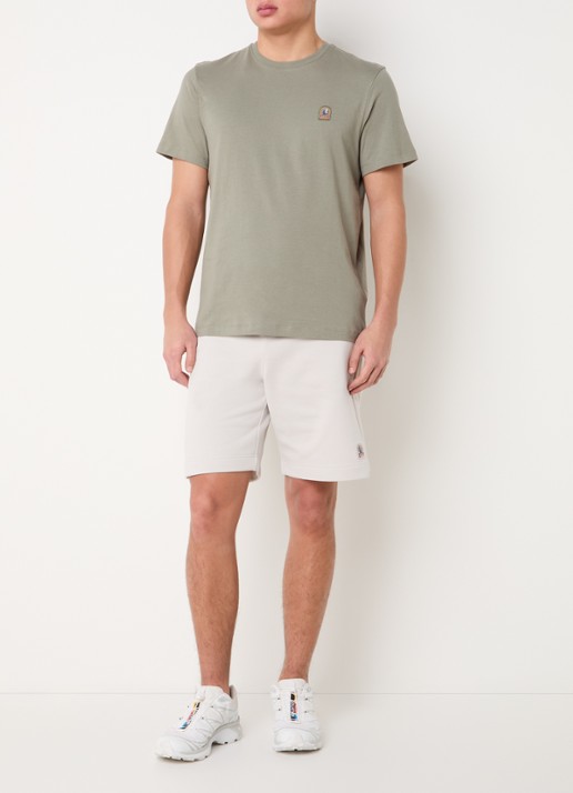 Parajumpers Patch T-shirt met logoborduring - voorkant 2 groen