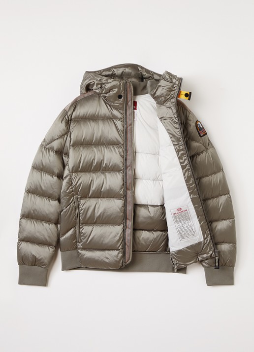 Parajumpers Pharrel puffer jack met donsvulling - voorkant 3 khaki