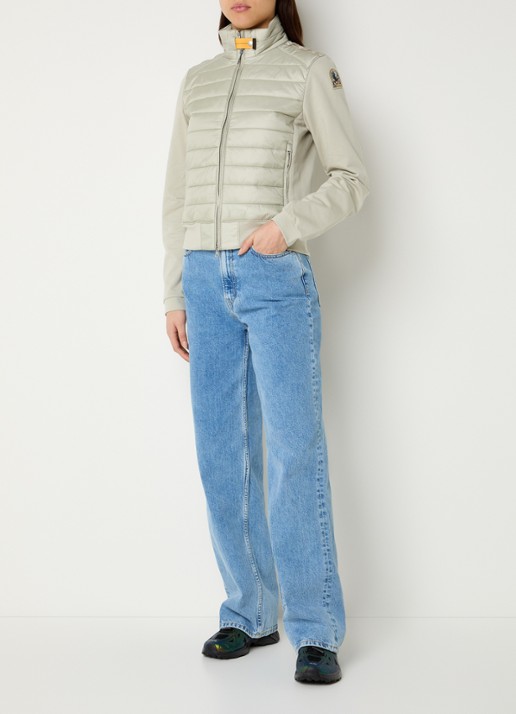 Parajumpers Rosy sweatvest met gewatteerd voorpand - voorkant 2 lindegroen