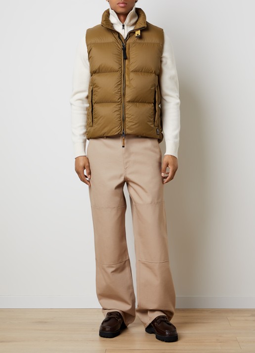 Parajumpers Roydale gewatteerde bodywarmer met donsvulling en ritszakken - voorkant 6 bruin