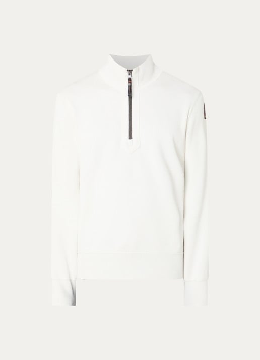 Parajumpers Scoe vest met logo en halve rits - voorkant 3 ivoor