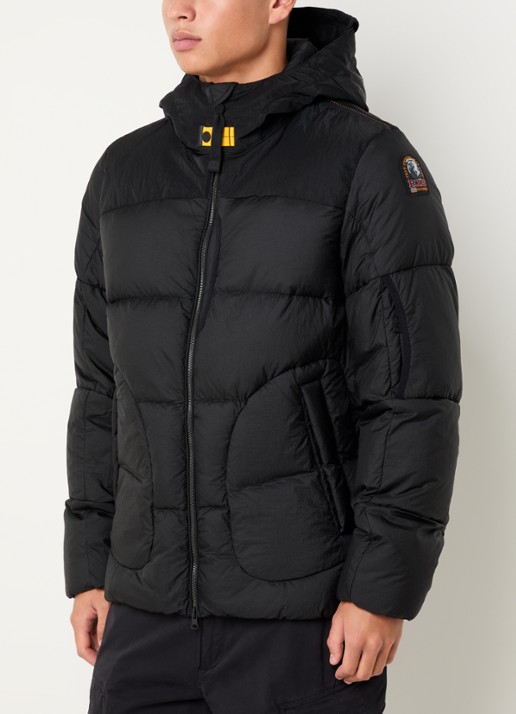 Parajumpers Sento puffer jack met capuchon - detail 4 zwart