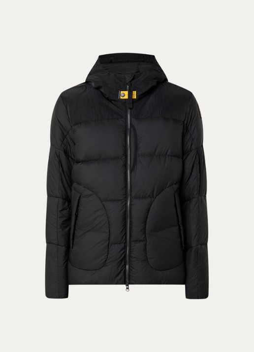 Parajumpers Sento puffer jack met capuchon - voorkant zwart