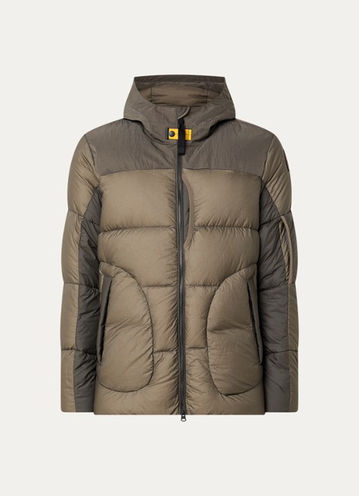 Parajumpers Sento puffer jack met capuchon - voorkant 2 olijfgroen