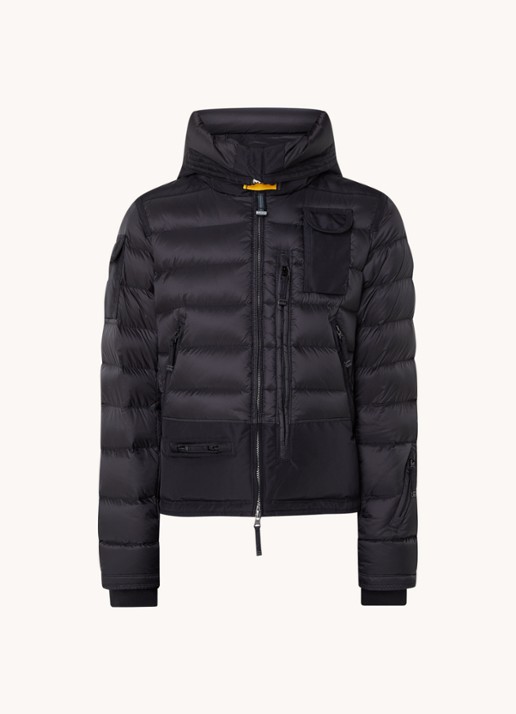 Parajumpers Skimaster gewatteerd jack met donsvulling en capuchon - voorkant 4 zwart