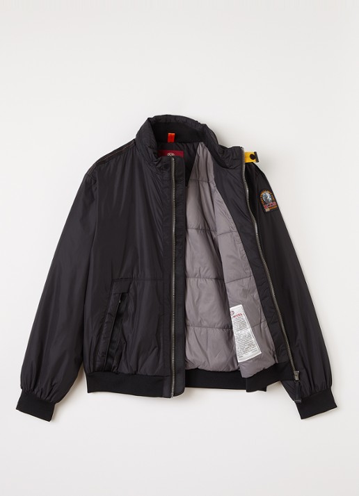 Parajumpers Tuam gewatteerd bomberjack met ritszakken - voorkant 3 zwart