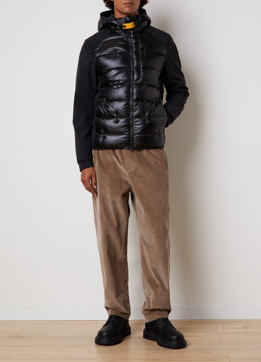 Parajumpers Vigolo Hybrid gewatteerd jack met donsvulling - voorkant 5 zwart