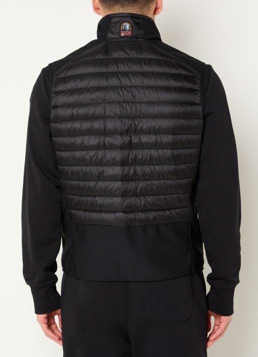 Parajumpers Zavier gewatteerde bodywarmer met donsvulling en borstzak - achterkant zwart