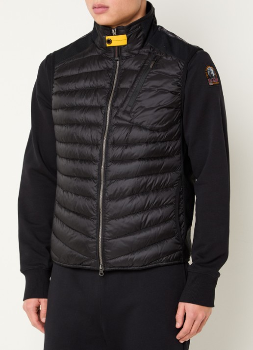 Parajumpers Zavier gewatteerde bodywarmer met donsvulling en borstzak - detail 4 zwart