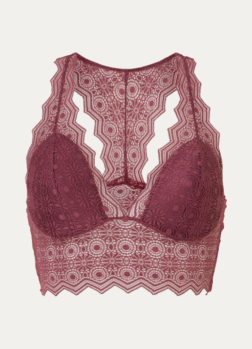 Passionata Georgia bralette van kant - voorkant aubergine