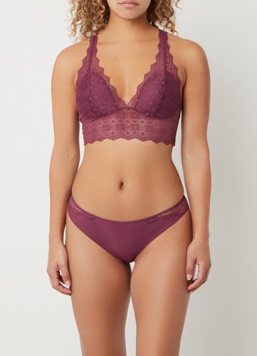 Passionata Georgia bralette van kant - voorkant 2 aubergine