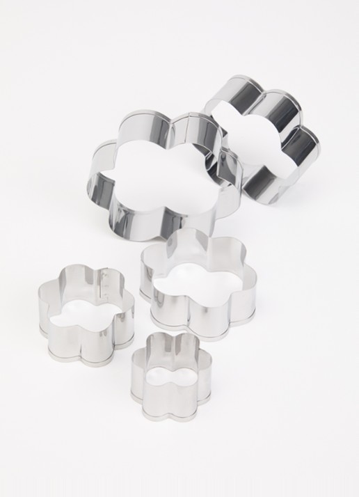 Patisse Accessories bloem uitsteekvormen 5-delig - voorkant 2 zilver