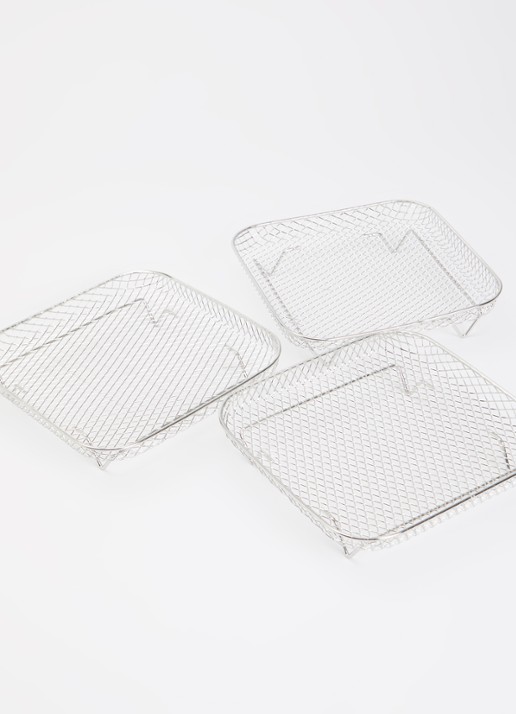 Patisse Air Frying bak- en kookmand set van 3 - voorkant 2 zilver