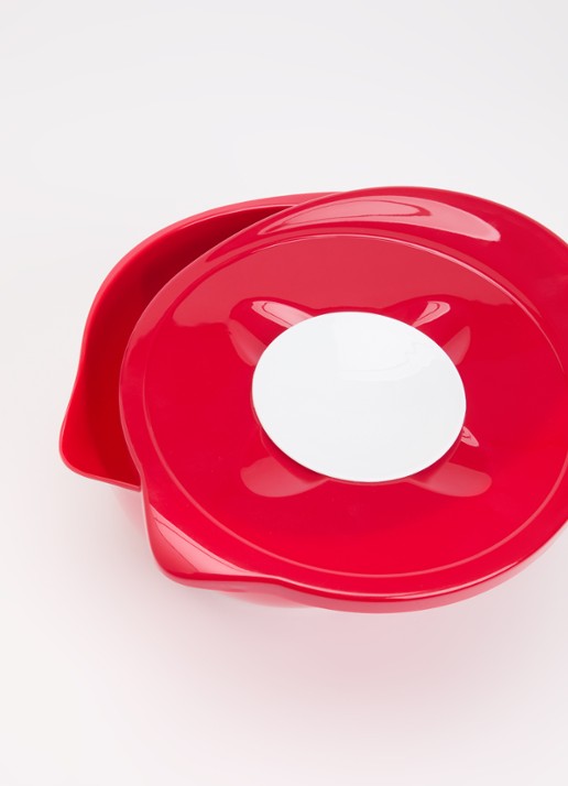 Patisse Beslagkom met spatdeksel 3 liter - voorkant 2 rood