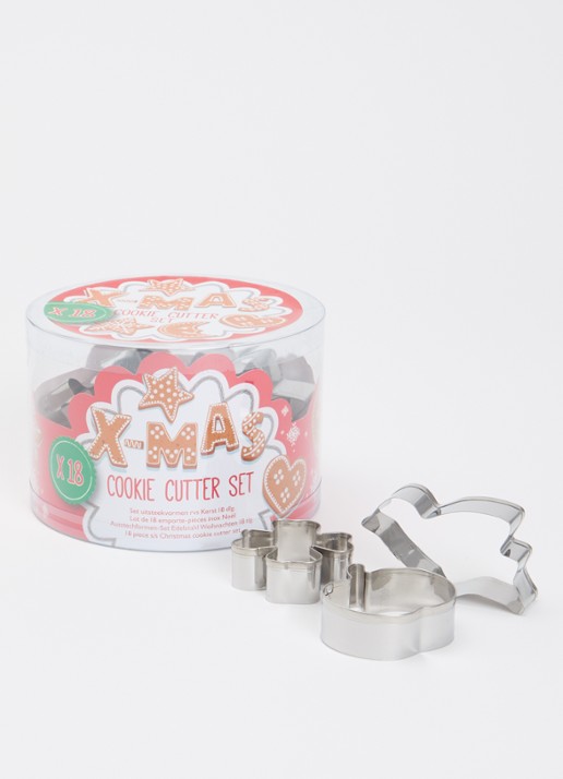 Patisse Kerst uitsteekvormen 18-delig - voorkant 2 zilver