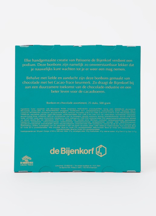 Patisserie de Bijenkorf Adventskalender met chocolade bonbons - 25 dagen - achterkant undefined