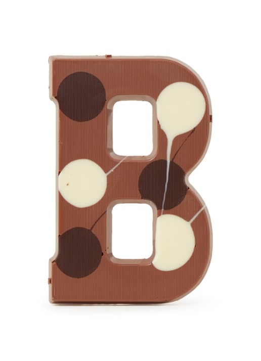 Patisserie de Bijenkorf Chocoladeletter Melk gevlekt 190 gram - A t/m Z - voorkant b