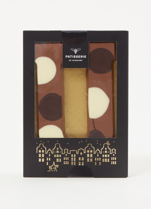 Patisserie de Bijenkorf Chocoladeletter Melk gevlekt 190 gram - A t/m Z - voorkant 2 u