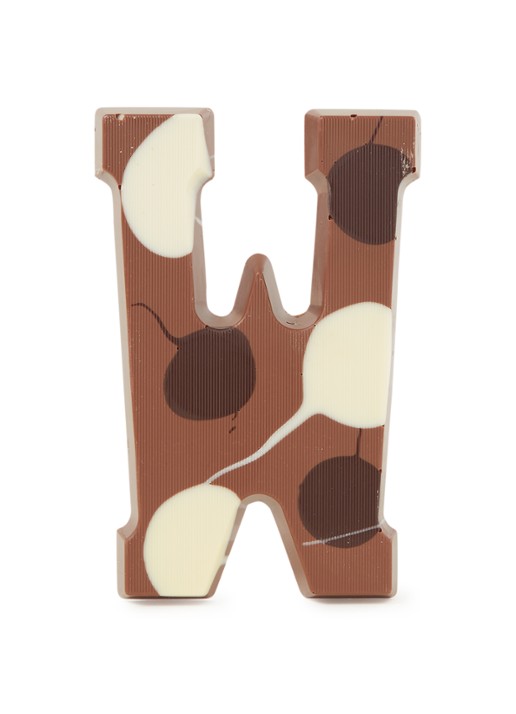 Patisserie de Bijenkorf Chocoladeletter Melk gevlekt 190 gram - A t/m Z - voorkant w