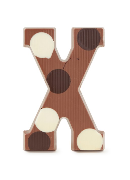 Patisserie de Bijenkorf Chocoladeletter Melk gevlekt 190 gram - A t/m Z - voorkant x