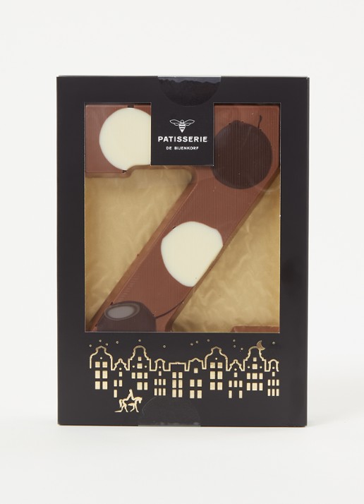 Patisserie de Bijenkorf Chocoladeletter Melk gevlekt 190 gram - A t/m Z - voorkant 2 z