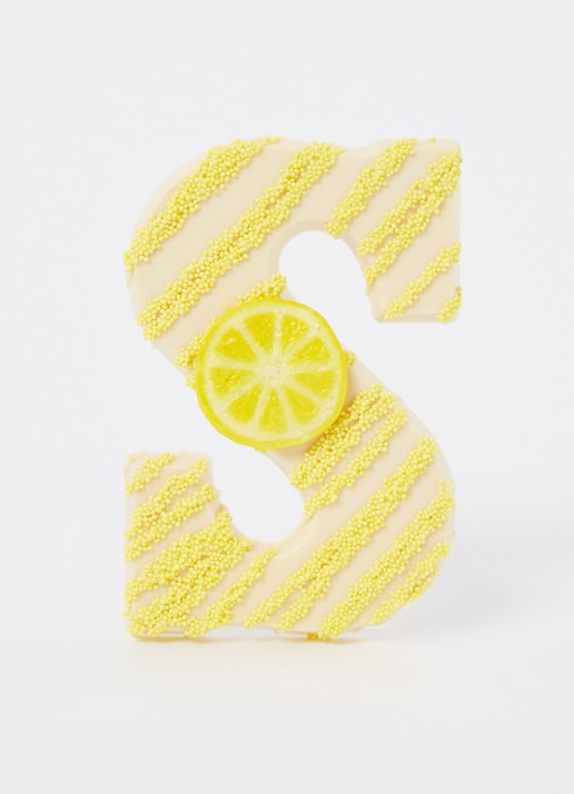 Patisserie de Bijenkorf Chocoladeletter S Wit met citroenvulling 210 gram - Limited Edition - voorkant 2 undefined