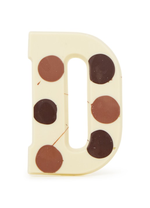 Patisserie de Bijenkorf Chocoladeletter Wit gevlekt 190 gram - A t/m Z - voorkant d