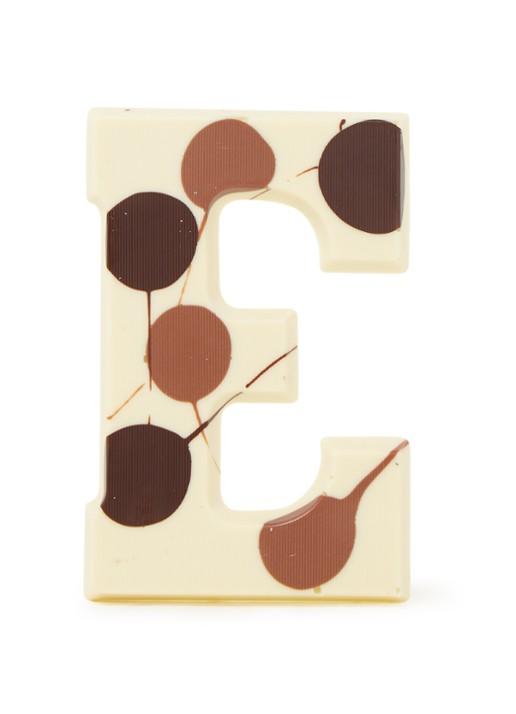 Patisserie de Bijenkorf Chocoladeletter Wit gevlekt 190 gram - A t/m Z - voorkant e