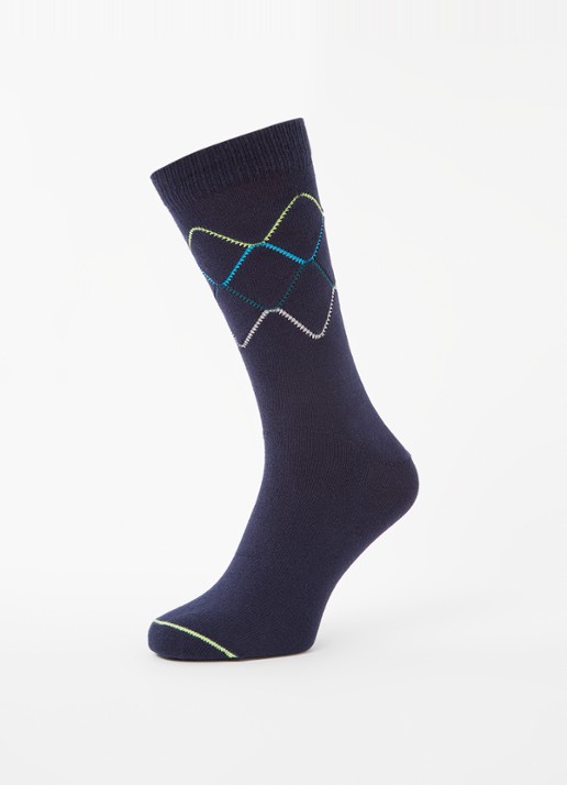 Paul Smith Argyle sokken met ruitdessin - detail donkerblauw