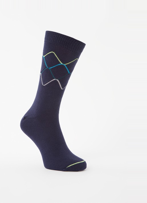 Paul Smith Argyle sokken met ruitdessin - voorkant 2 donkerblauw