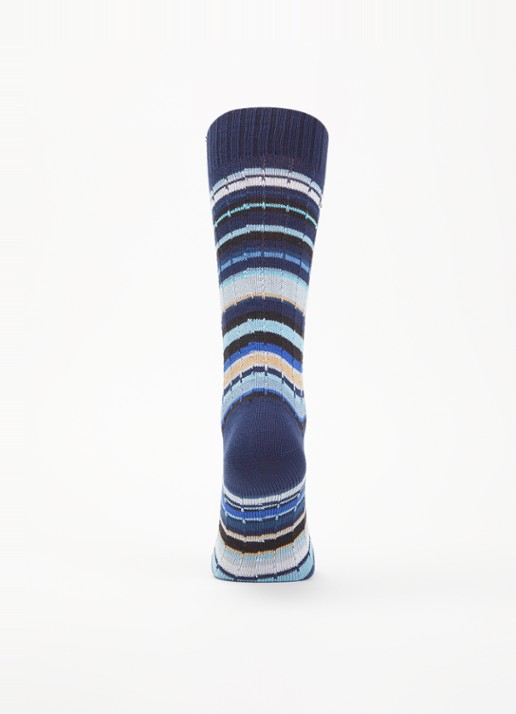 Paul Smith Cable sokken in katoenblend met print - voorkant 2 blauw