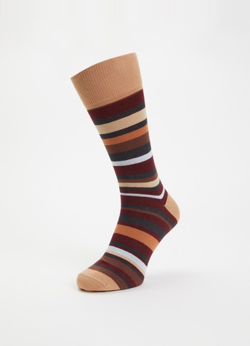 Paul Smith Clayton sokken met streepprint  - detail bruin