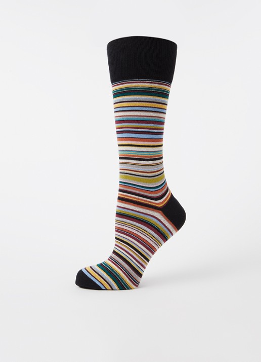 Paul Smith Multistripe sokken met streepprint - detail 3 oranje