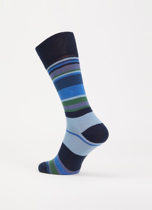 Paul Smith Ozzy sokken met streepprint - detail donkerblauw