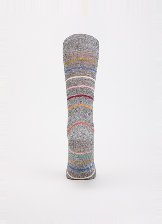 Paul Smith Sokken in linnenblend met streepprint - voorkant 2 grijsmele